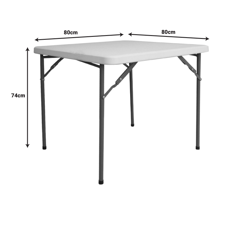 Tavolinë katering e palosshme Comfort pakoworld në ngjyrë të bardhë 80x80x74cm