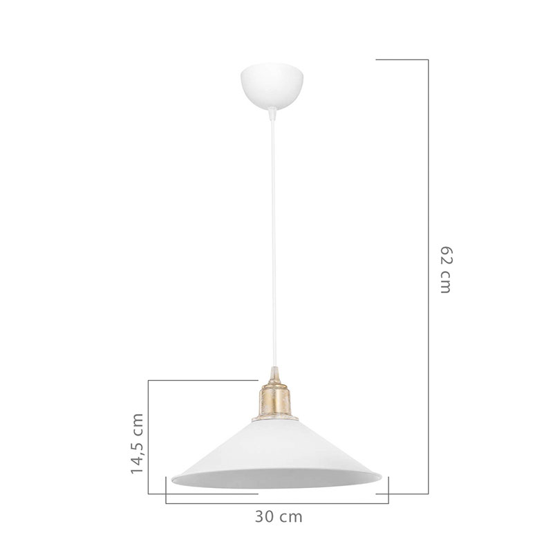 Ndriçues tavani PWL-0964 pakoworld E27 i zi-bronz antik D30x14.5cm