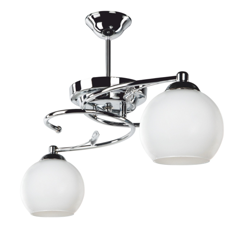 Ndriçues tavani me dy drita PWL-0966 pakoworld E27 argjend-i bardhë D67x38cm