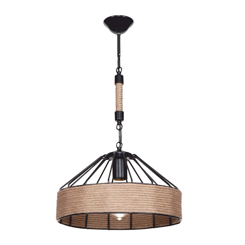 Dritë tavani PWL-0975 pakoworld E27 e zezë-natyrale D33x20cm