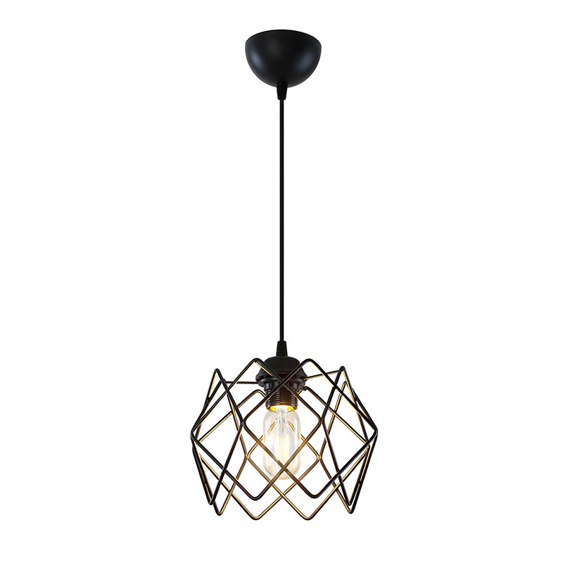 Dritë tavani PWL-1021 pakoworld E27 metal i zi D23.5x16cm