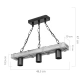 Ndriçues tavani PWL-1027 pakoworld E27 metal i zi-natyral 48.5x10x47cm