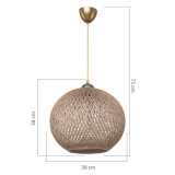 Dritë tavani Leshia pakoworld E27 kafe D38x38cm