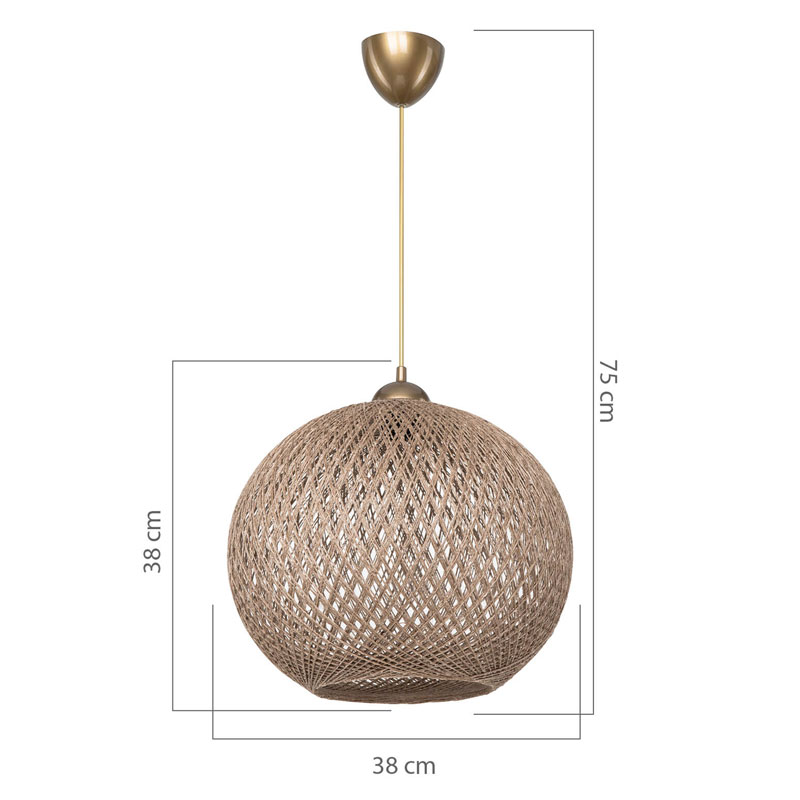 Dritë tavani Leshia pakoworld E27 kafe D38x38cm