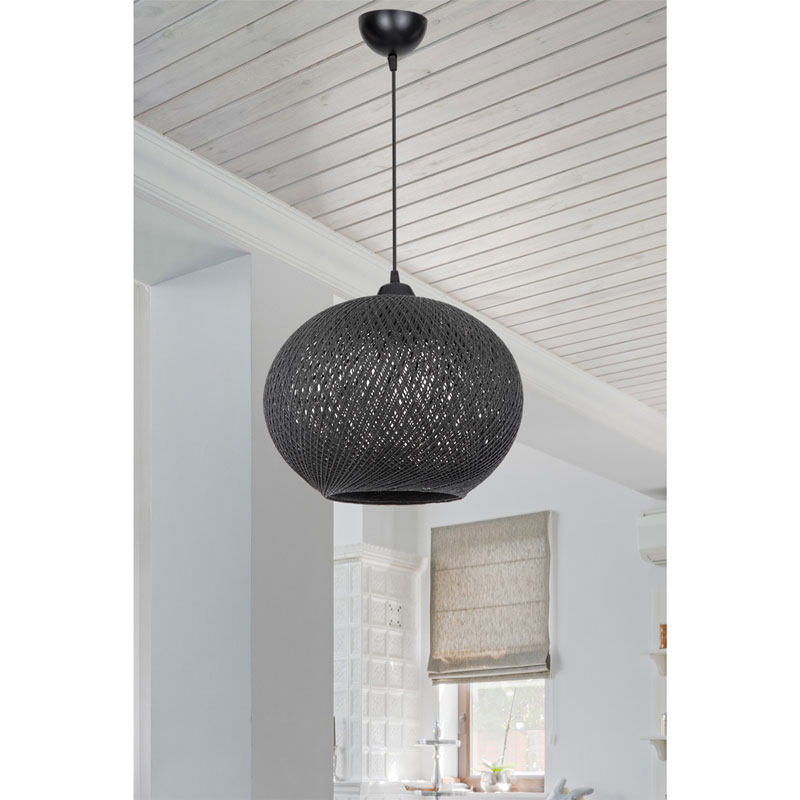 Ndriçues tavani Leshia pakoworld E27 i zi D38x38cm