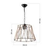 Ndriçues tavani PWL-1114 pakoworld E27 i zi-bejzh 30x20cm