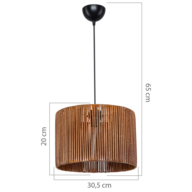 Dritë tavani PWL-1117 pakoworld Ε27 kafe D30.5x20cm