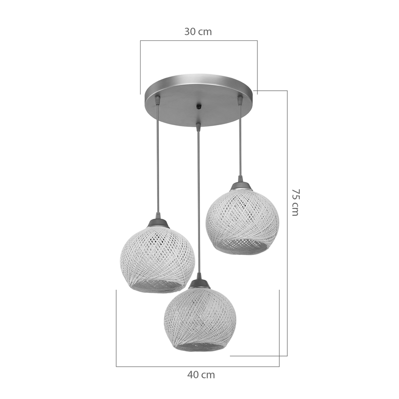 Ndriçues tavani PWL-1121 pakoworld E27 krem-ar D40x75cm