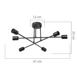 Ndriçues tavani PWL-1122 pakoworld E27 i zi D61x25cm