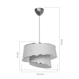 Dritë tavani PWL-1127 pakoworld E27 bezhë-kafe-ari D32.5x31cm