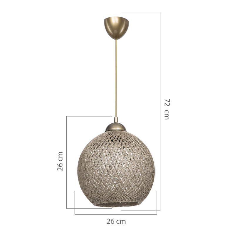 Dritë tavani Leshia pakoworld E27 kafe D26x26cm