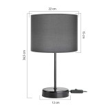 Llambë tavoline PWL-1183 pakoworld E27 antracit-e zezë D22x36.5cm