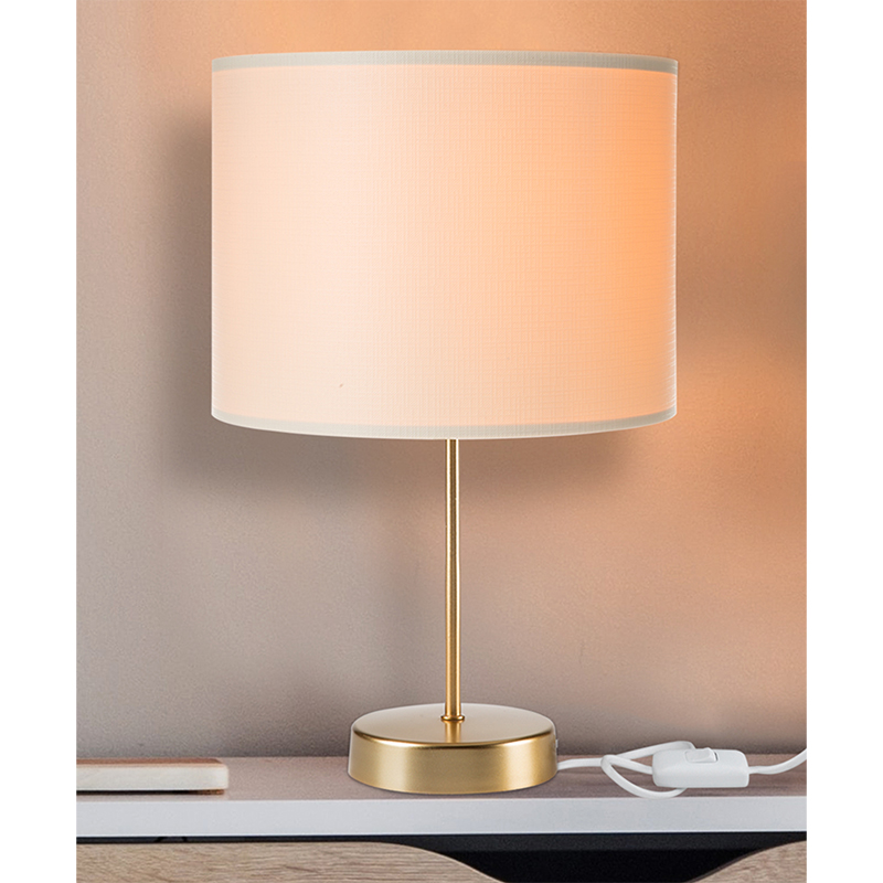 Llambë tavoline PWL-1183 pakoworld E27 krem-e artë D22x36.5cm