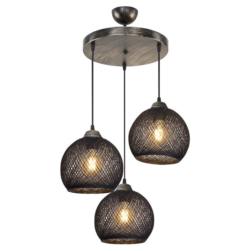 Dritë tavani PWL-1121 pakoworld Ε27 e zezë-bronz D40x80cm
