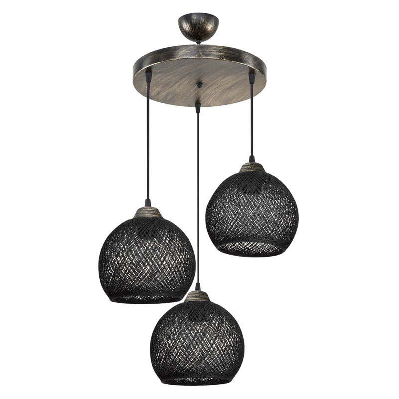 Dritë tavani PWL-1121 pakoworld Ε27 e zezë-bronz D40x80cm
