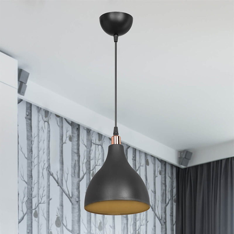 Ndriçues tavani Lofty pakoworld E27 i zi D18x22cm