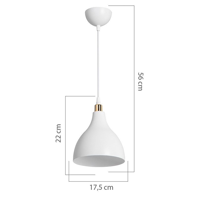 Ndriçues tavani Lofty pakoworld E27 i bardhë D18x22cm