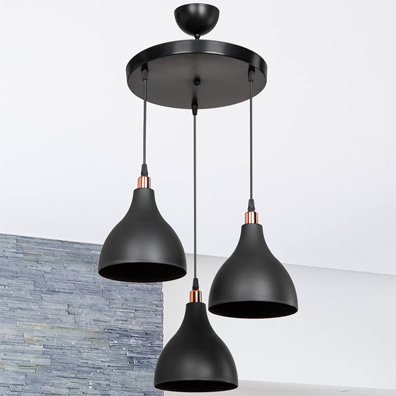 Ndriçues tavani Lofty pakoworld E27 i zi D40x80cm