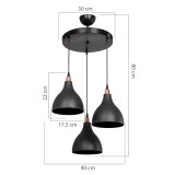 Ndriçues tavani Lofty pakoworld E27 i zi D40x80cm