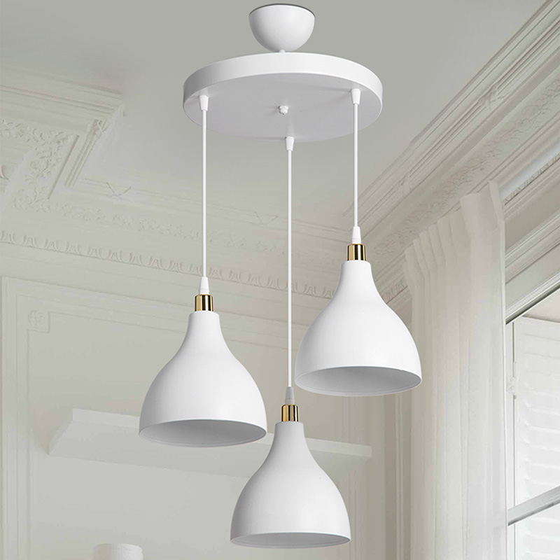 Llamba tavani Lofty pakoworld E27 e bardhë D40x80cm
