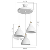 Llamba tavani Lofty pakoworld E27 e bardhë D40x80cm