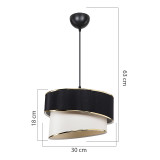 Ndriçues tavani Loopy pakoworld E27 i zi-bardhë D30x18cm