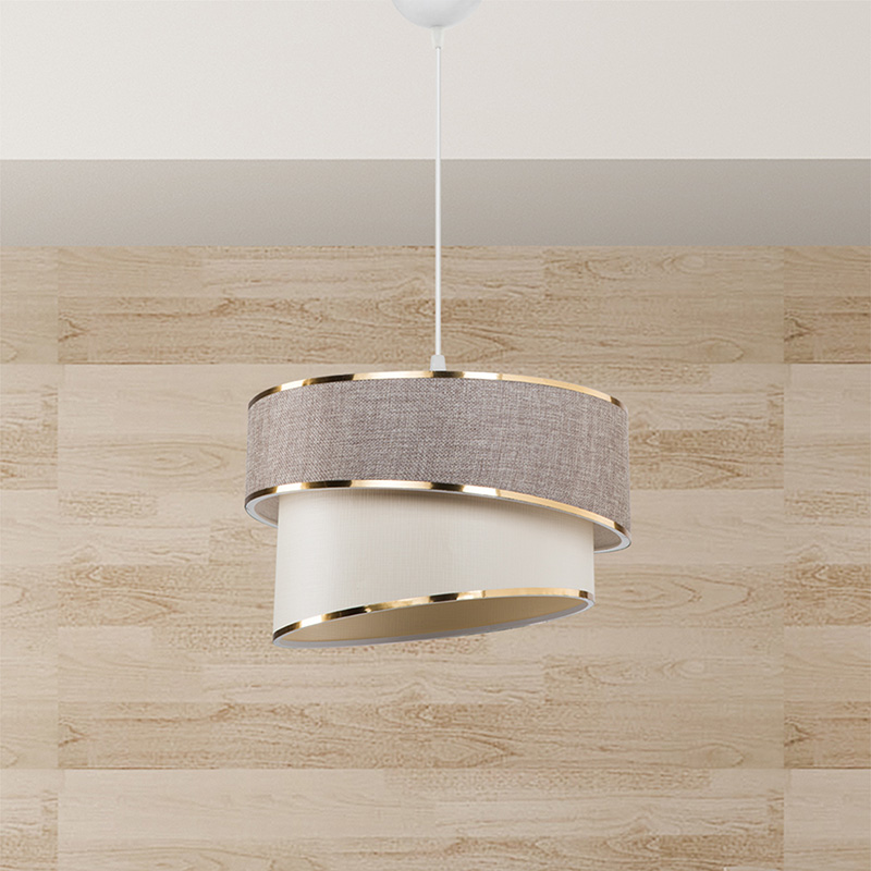 Dritë tavani Loopy pakoworld E27 bezhë-e bardhë D30x18cm