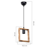 Dritë tavani Isolate pakoworld E27 arre 18.5x3x24cm