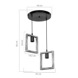 Ndriçues tavani Isolate pakoworld E27 arre D43x83cm