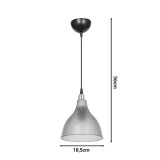 Ndriçues tavani Orazio pakoworld E27 gri e errët-e zezë D18.5x56cm