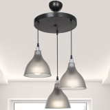 Llamba tavani me 3 drita Orazio pakoworld E27 gri e errët-e zezë D40x80cm