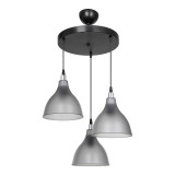 Llamba tavani me 3 drita Orazio pakoworld E27 gri e errët-e zezë D40x80cm