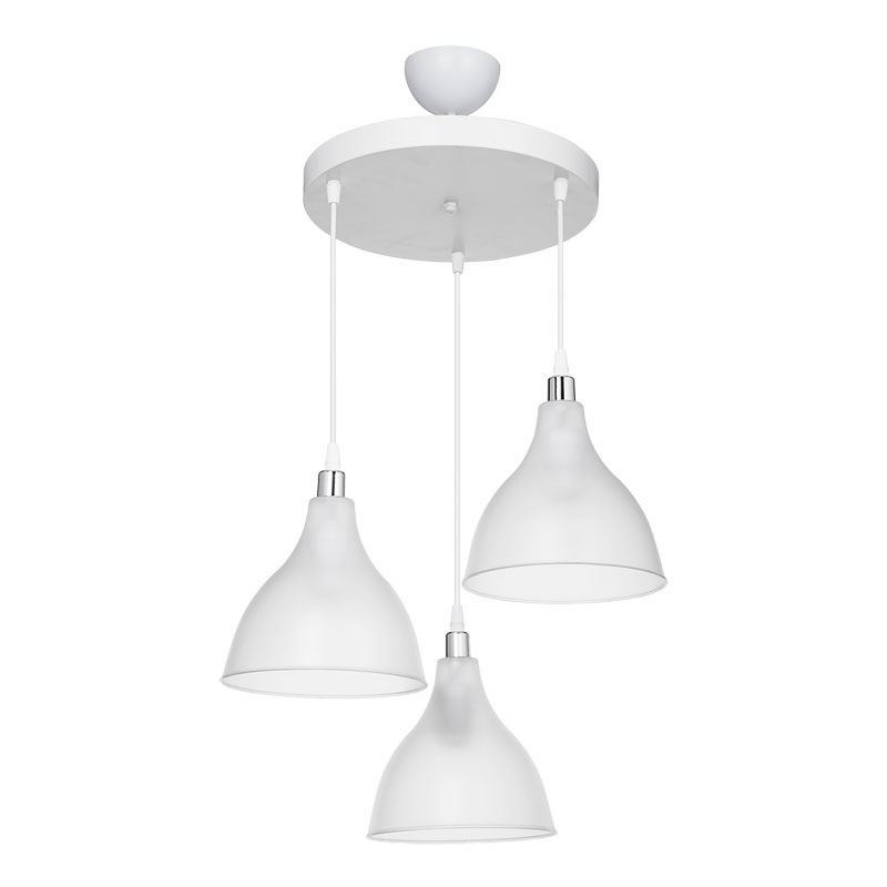 Llambë tavani me 3 drita Orazio pakoworld E27 e qartë-e bardhë D40x80cm