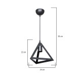 Ndriçues i vetëm Lesly pakoworld llambë tavani pp në nuancë të zezë D24x22cm
