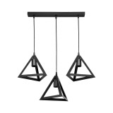 Ndriçues me tre drita Lich pakoworld llambë tavani pp në nuancë të zezë 60x24x75cm