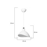 Llambë tavani me një dritë Oufoa pakoworld pp në nuancë të bardhë D22x22cm