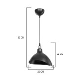 Ndriçues i vetëm Oufoa pakoworld llambë tavani pp në nuancë të zezë D22x22cm