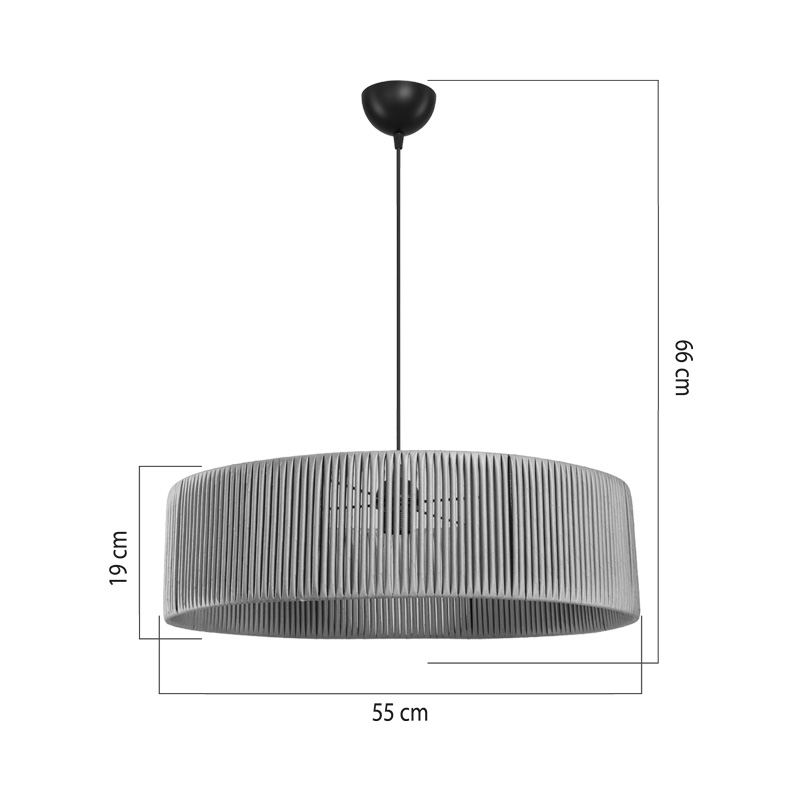 Llambë tavani me një dritë Tebaha pakoworld E27 në nuancë natyrale Φ55x20cm