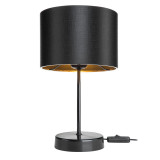 Llambë tavoline PWL-1183 pakoworld E27 e zezë D22x36.5cm