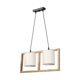 Llambë tavani dy-dritëshe Sereda pakoworld E14 në ngjyrë kafe-krem 54x14x27cm