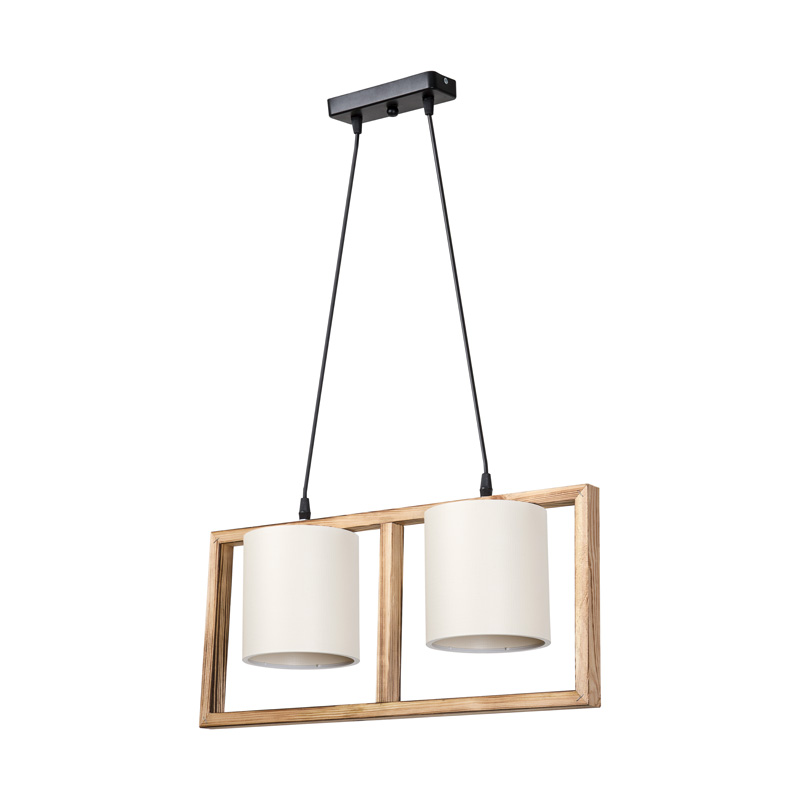 Llambë tavani dy-dritëshe Sereda pakoworld E14 në ngjyrë kafe-krem 54x14x27cm