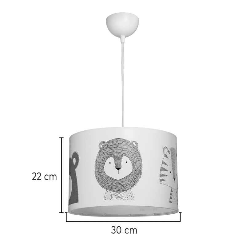 Ndriçues tavani për fëmijë Safari pakoworld led E27 PVC shumëngjyrësh D30x20cm