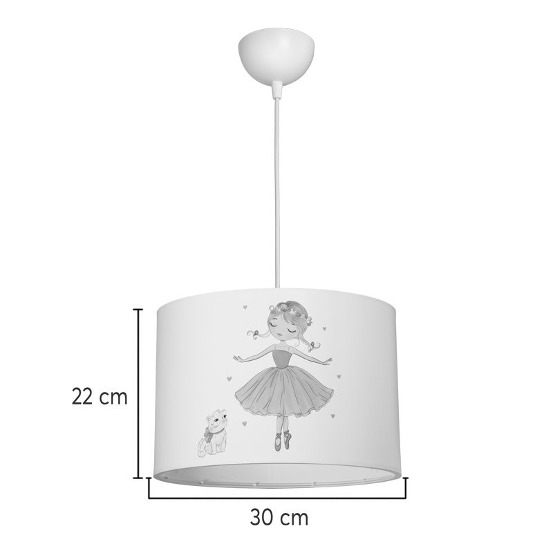 Ndriçues tavani për fëmijë Ballerina pakoworld led E27 PVC shumëngjyrësh D30x20cm