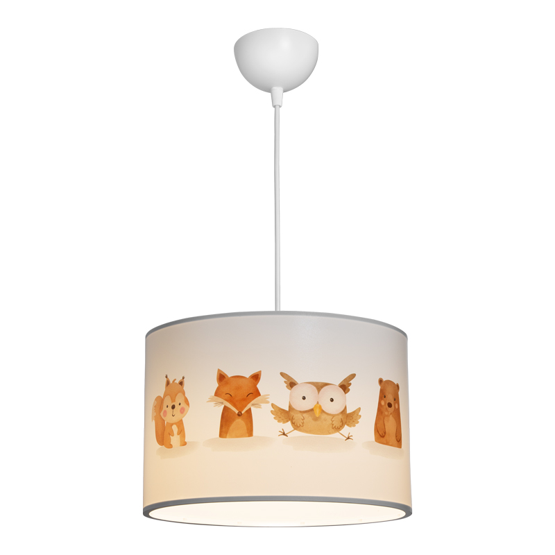 Ndriçues tavani për fëmijë Wooda pakoworld led E27 PVC shumëngjyrësh D30x20cm