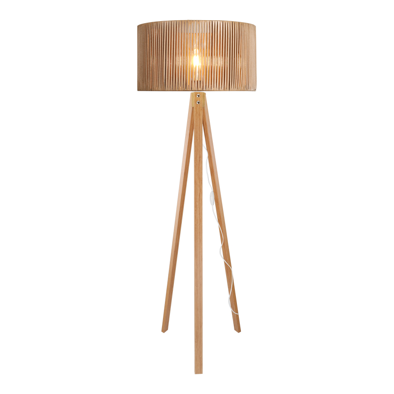 Llamba dyshemeje Karnia pakoworld E27 MDF në nuancë natyrale Φ45x155cm