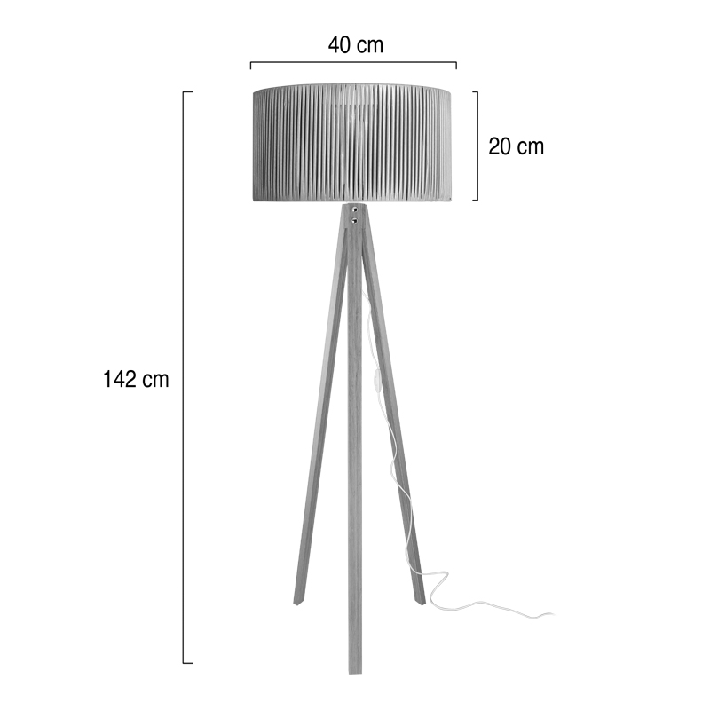 Llamba dyshemeje Karnia pakoworld E27 MDF në nuancë natyrale Φ45x155cm