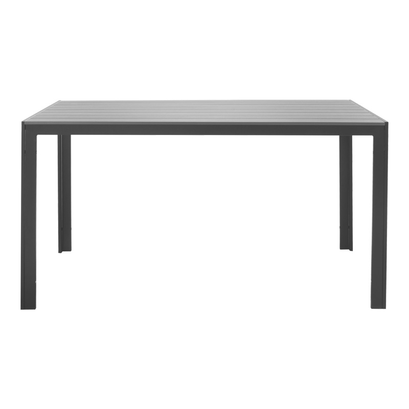Tavolinë Nares pakoworld alumini antracit - kompensatë gri 140x80x72.5cm