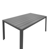 Tavolinë Nares pakoworld alumini antracit - kompensatë gri 140x80x72.5cm