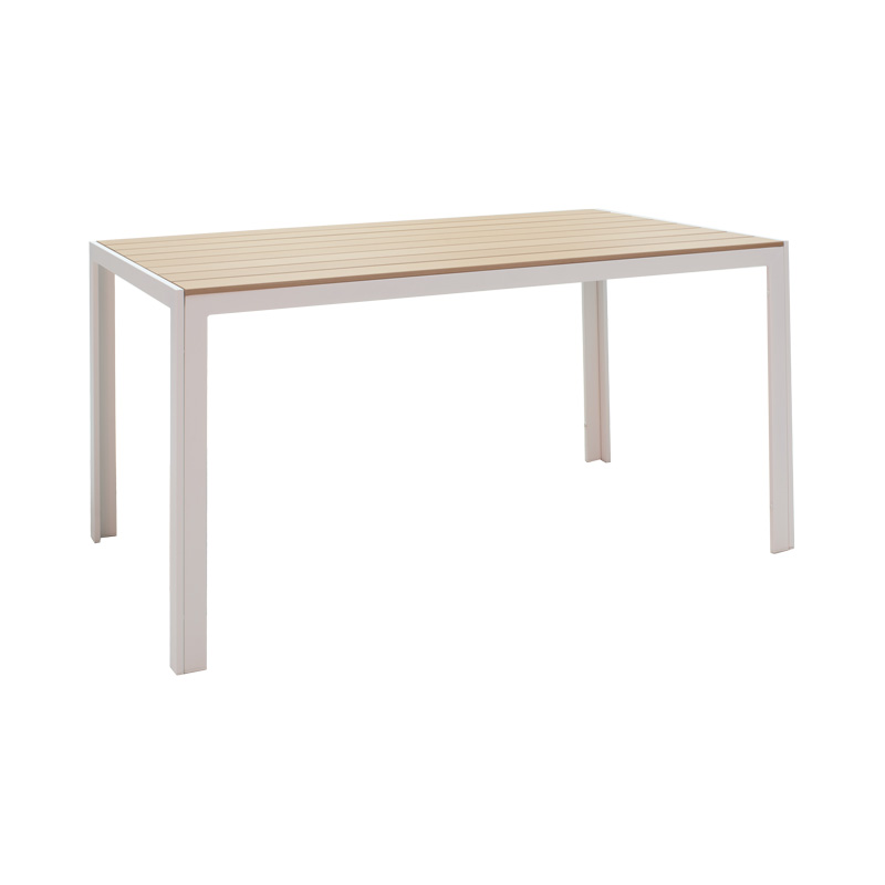 Set tavoline ngrënieje Zacreta-Nares prej 5 copësh pakoworld e bardhë-natyrale 140x80x72.5cm
