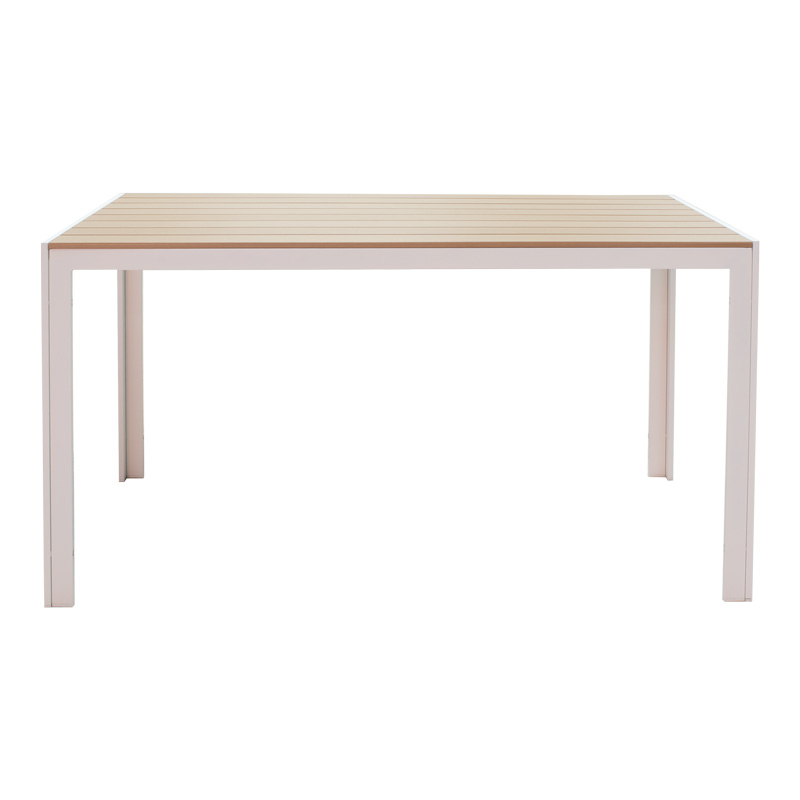 Set tavoline ngrënieje Zacreta-Nares prej 5 copësh pakoworld e bardhë-natyrale 140x80x72.5cm
